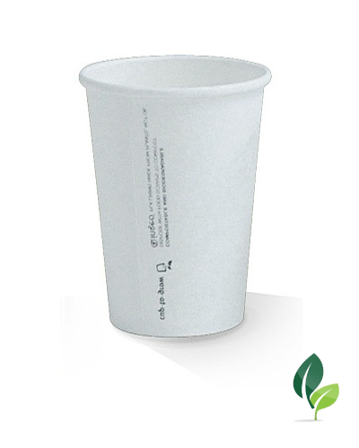 10oz single wall eco white cup 80mm